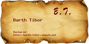 Barth Tibor névjegykártya